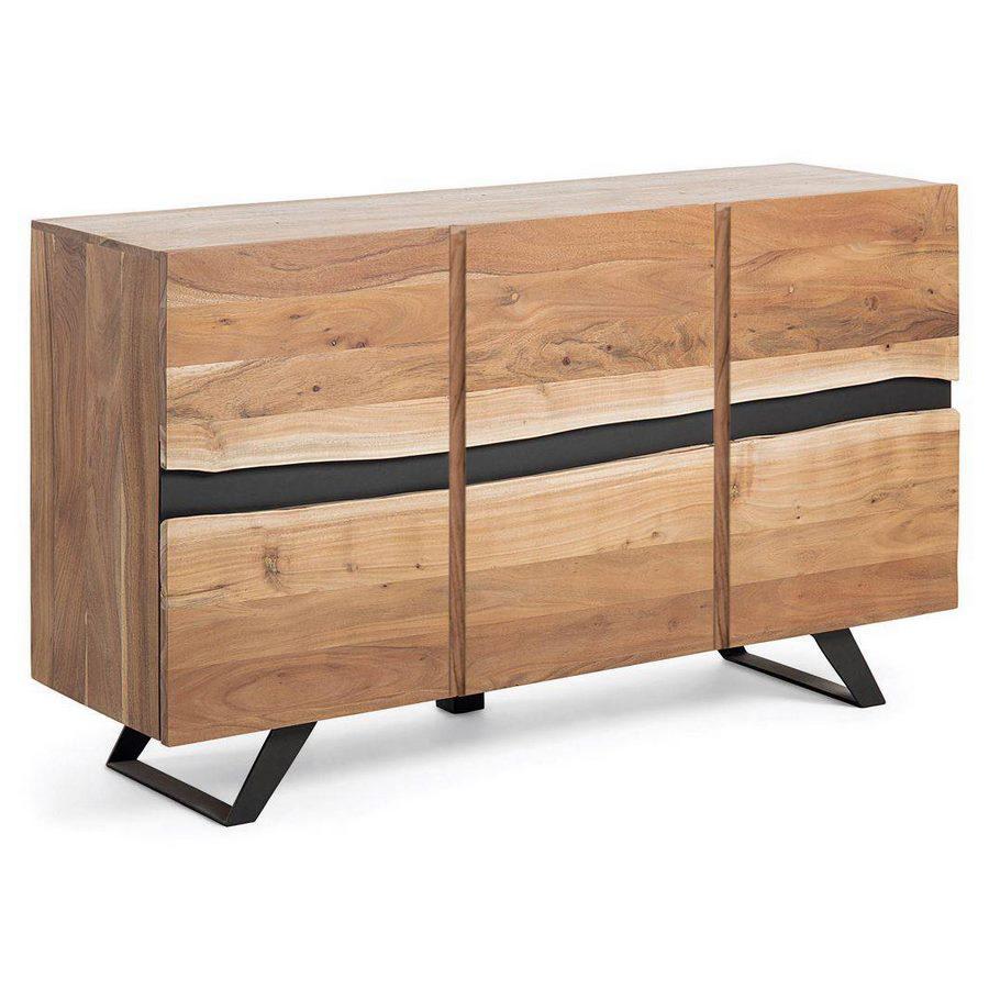 Credenza 3 ante e fascia metallo orizzontale