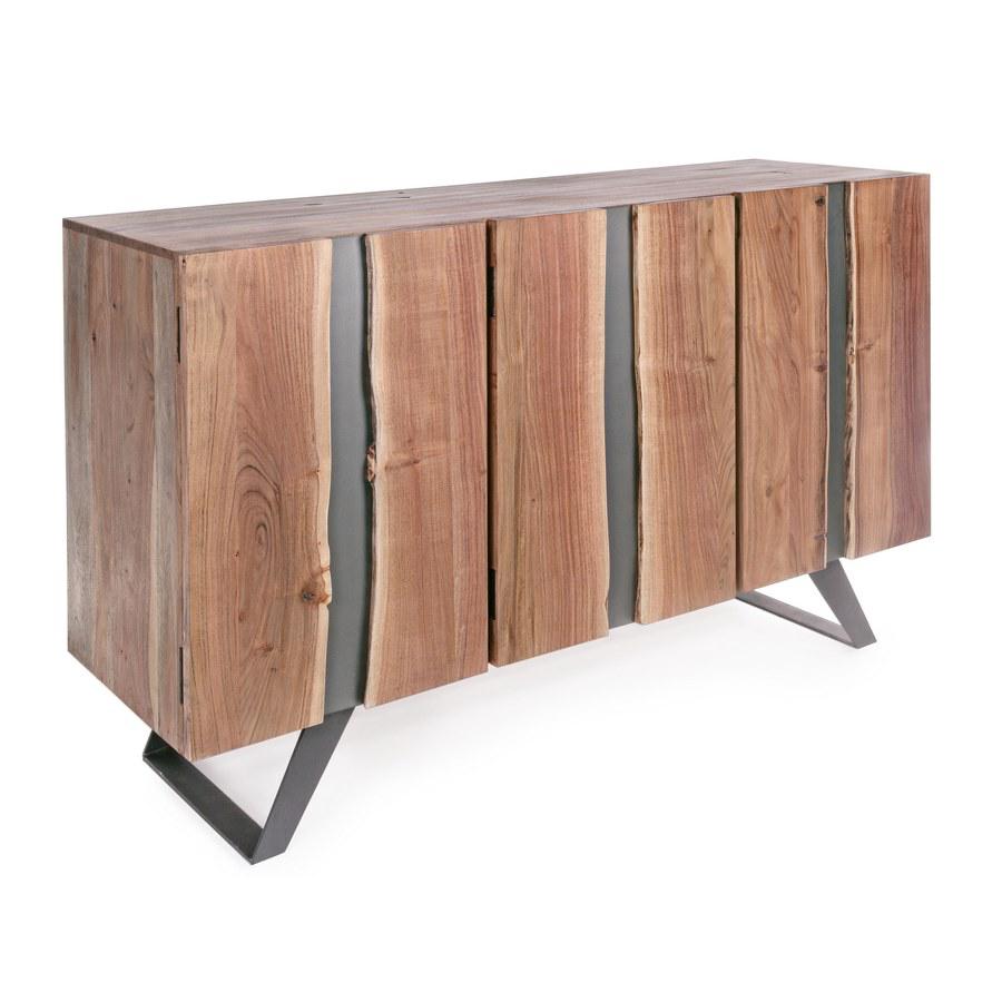Credenza 3 ante e fascia metallo verticale