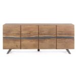 Credenza 4 ante e fascia metallica orizzontale - immagine 3