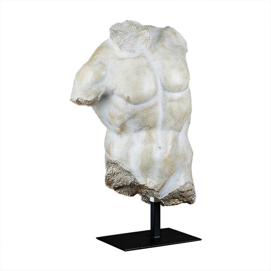 Busto in resina di ispirazione classica su base di metallo