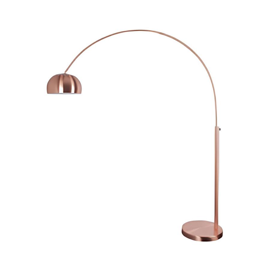 Lampada da terra ad arco in metallo gold rose