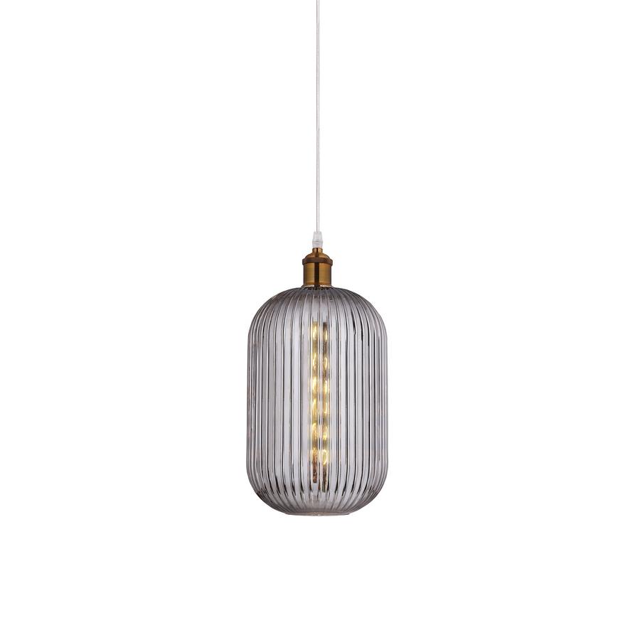 Lampada a sospensione in vetro color grigio