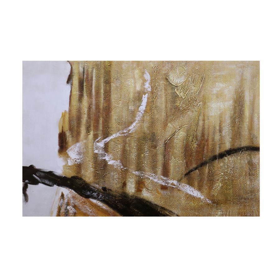 Quadro orizzontale pennellate oro