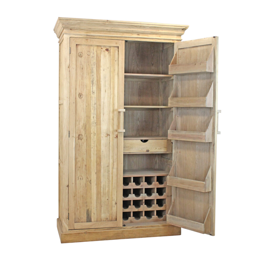 Mobile cantinetta in olmo riciclato con 2 ante