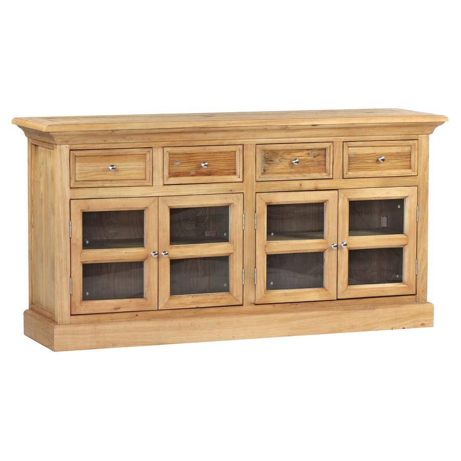 Credenza buffet in legno di olmo riciclato 4 ante e 4 cassetti
