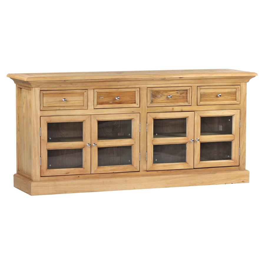 Credenza  grande buffet in legno di olmo riciclato 4 ante e 4 cassetti