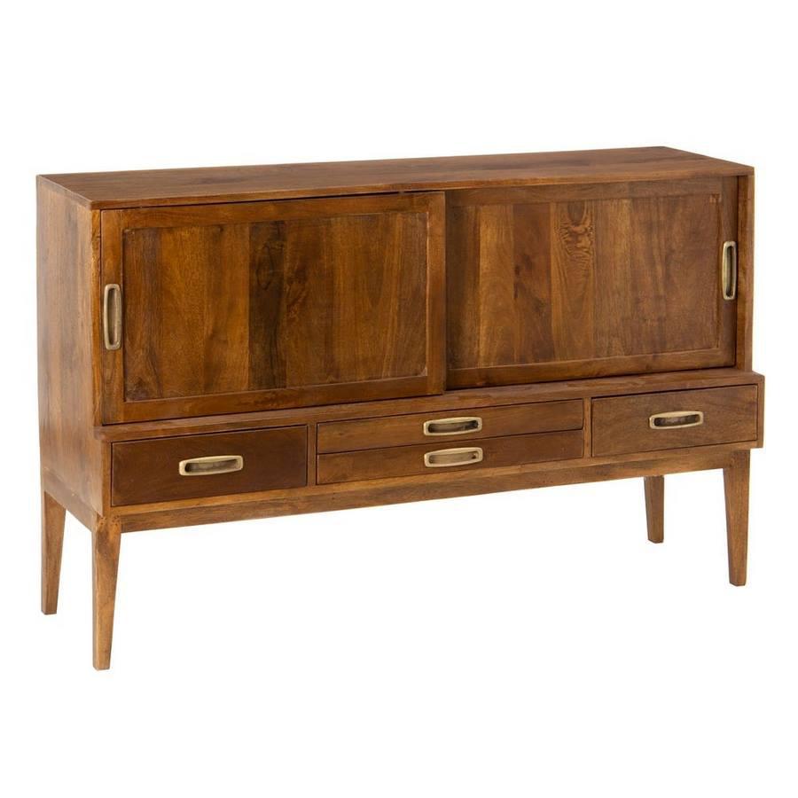 Credenza in legno di mango 2 ante scorrevoli e 2 cassetti