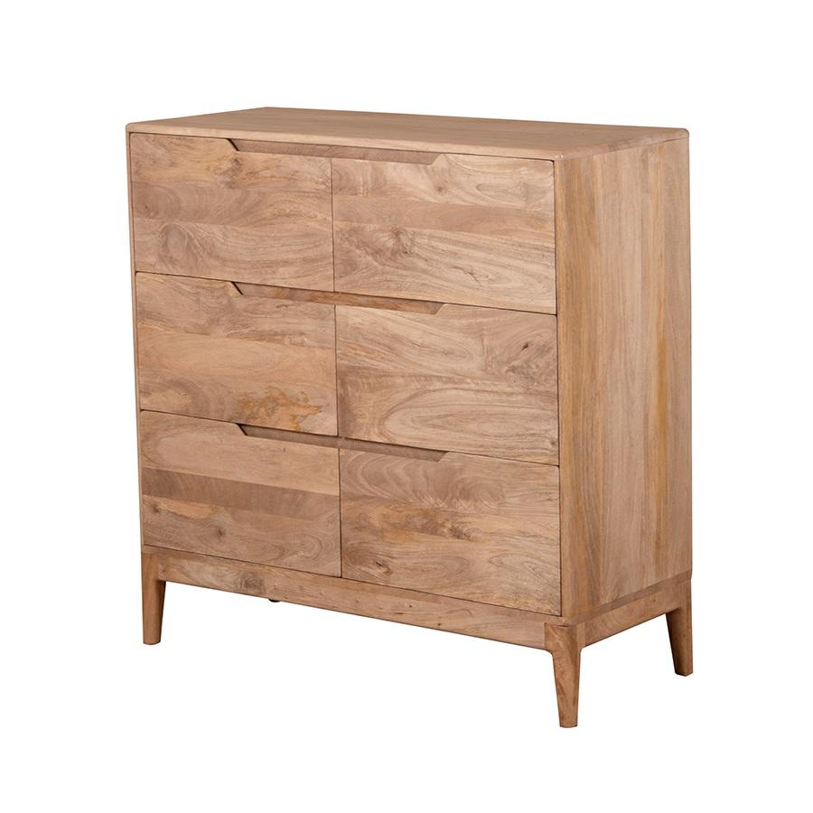 Cassettiera in legno di mango 6 cassetti
