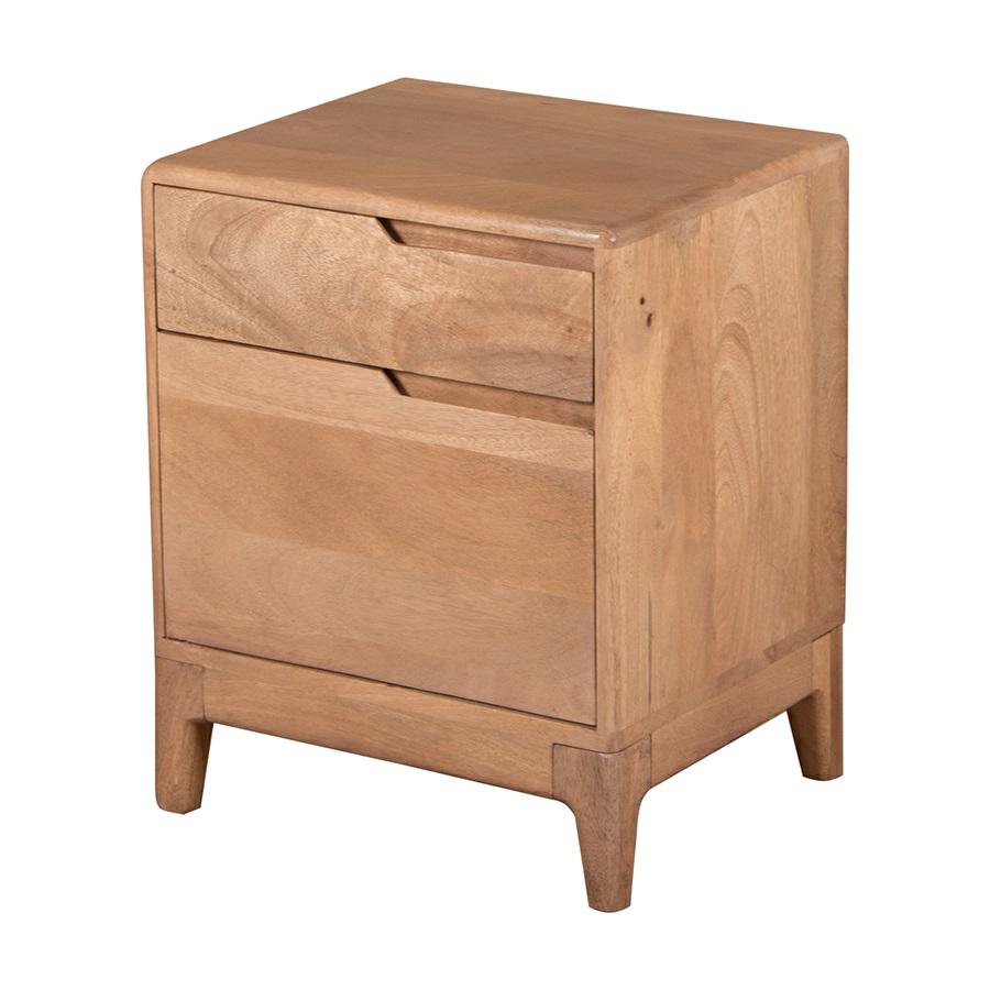 Comodino basso in legno di mango 1 cassetto ed 1 anta
