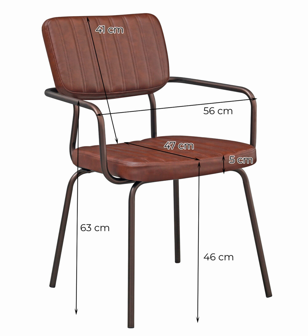 Set di 4 sedie imbottite con struttura in metallo e braccioli - immagine 4