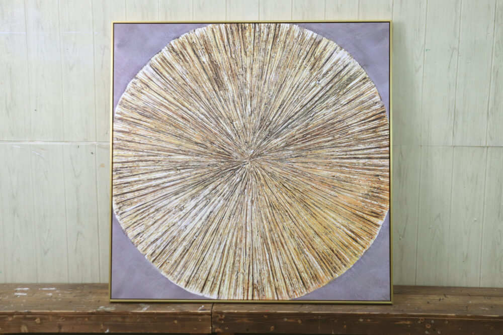 Quadro quadrato cerchio oro - immagine 2