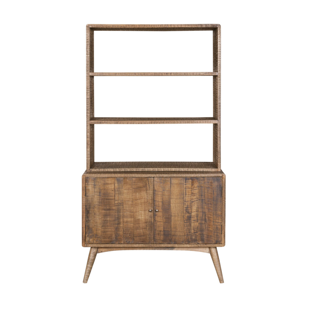 Mobile libreria in legno di mango con 2 ante - immagine 3