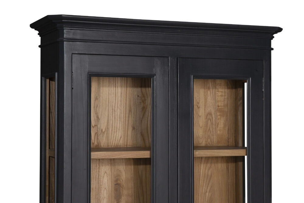 Vetrina in legno di rovere 2 ante nera - immagine 6