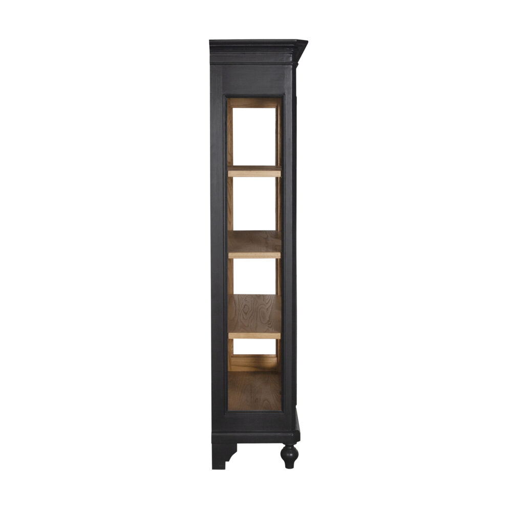 Vetrina in legno di rovere 2 ante nera - immagine 4