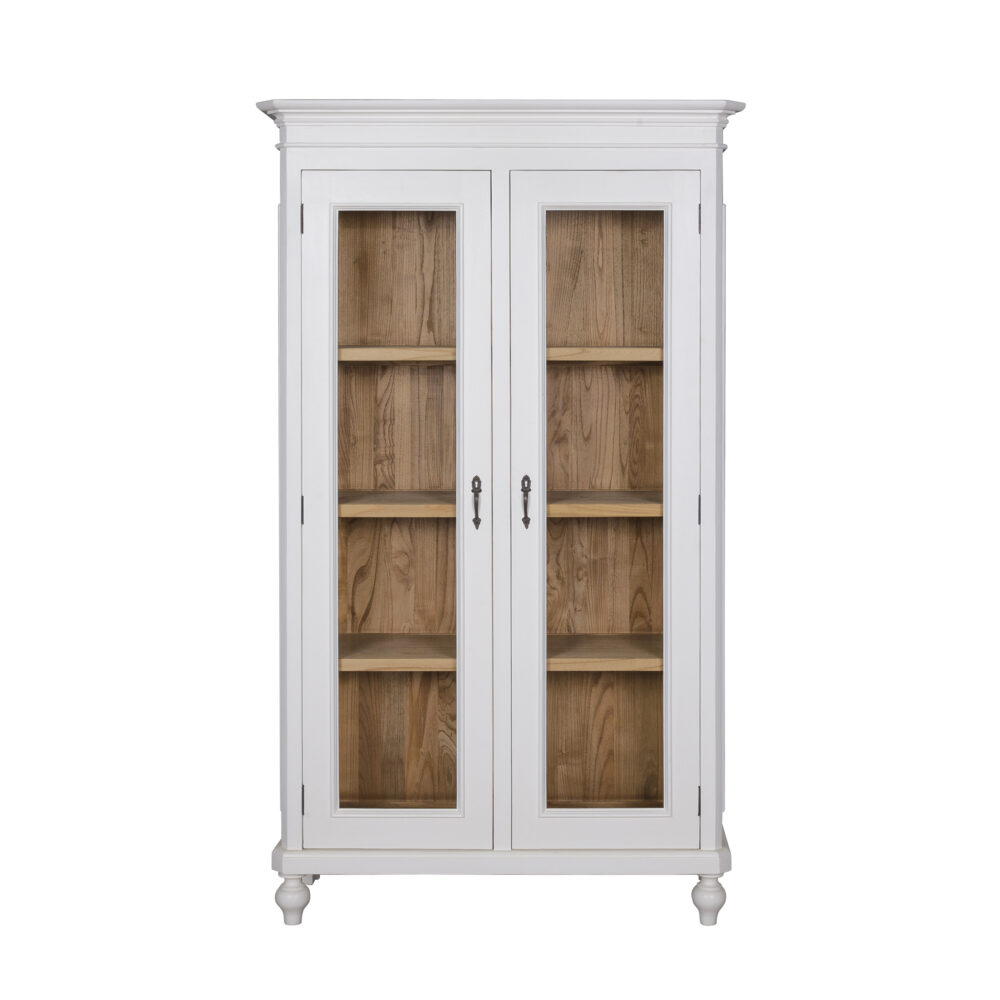 Vetrina in legno di rovere 2 ante bianca - immagine 2