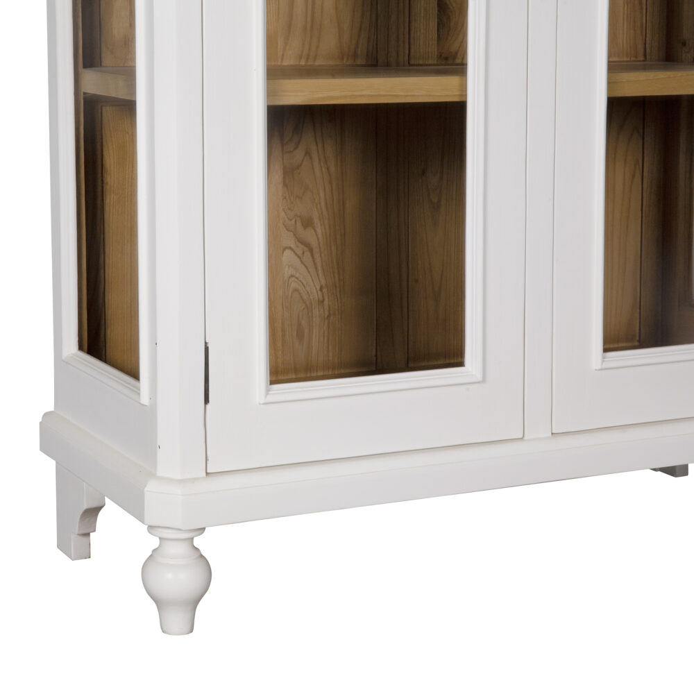 Vetrina in legno di rovere 2 ante bianca - immagine 6
