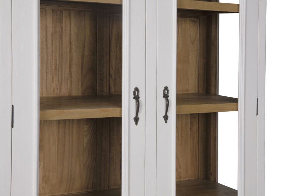 Vetrina in legno di rovere 2 ante bianca - immagine 4