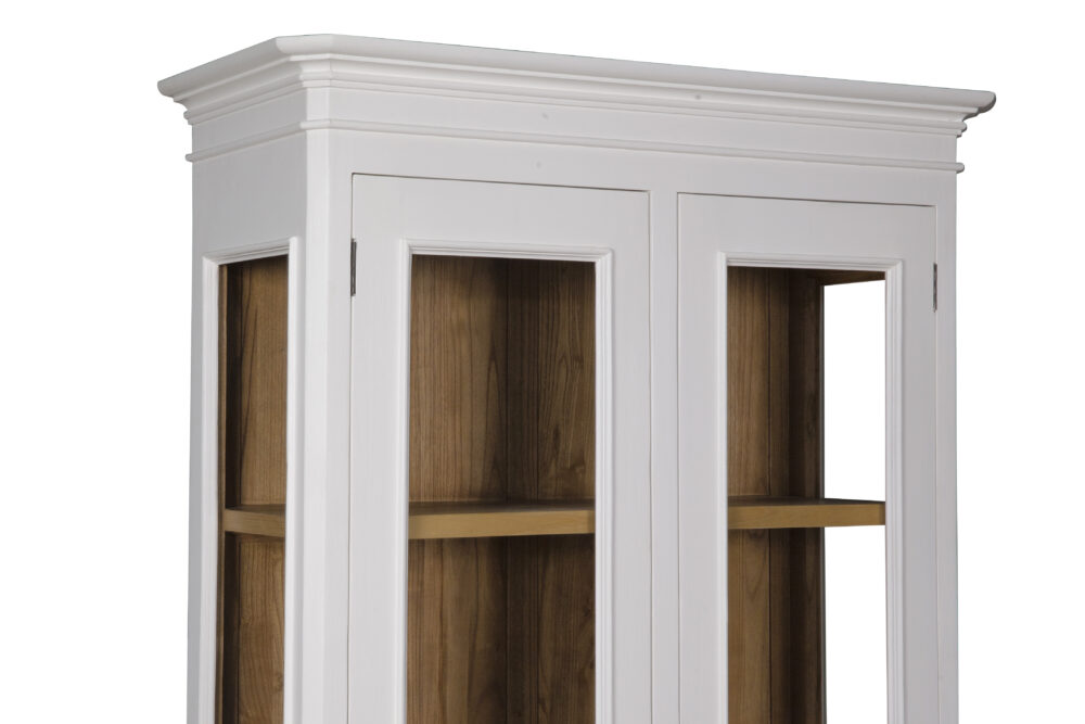 Vetrina in legno di rovere 2 ante bianca - immagine 3