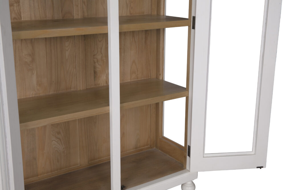 Vetrina in legno di rovere 2 ante bianca - immagine 7