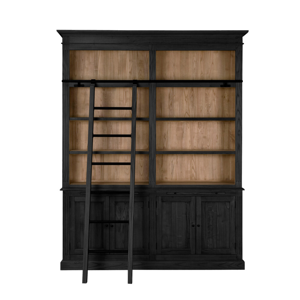 Libreria in legno di rovere 2 moduli con scala - immagine 4
