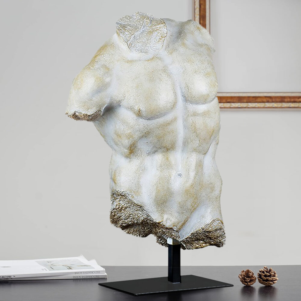 Busto in resina di ispirazione classica su base di metallo - immagine 2