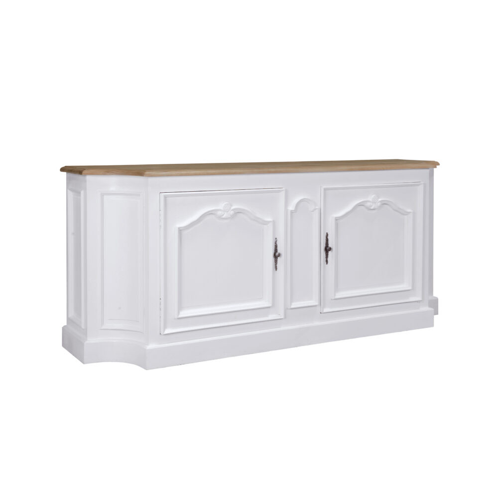 Credenza in legno di rovere bianca 2 ante - immagine 2