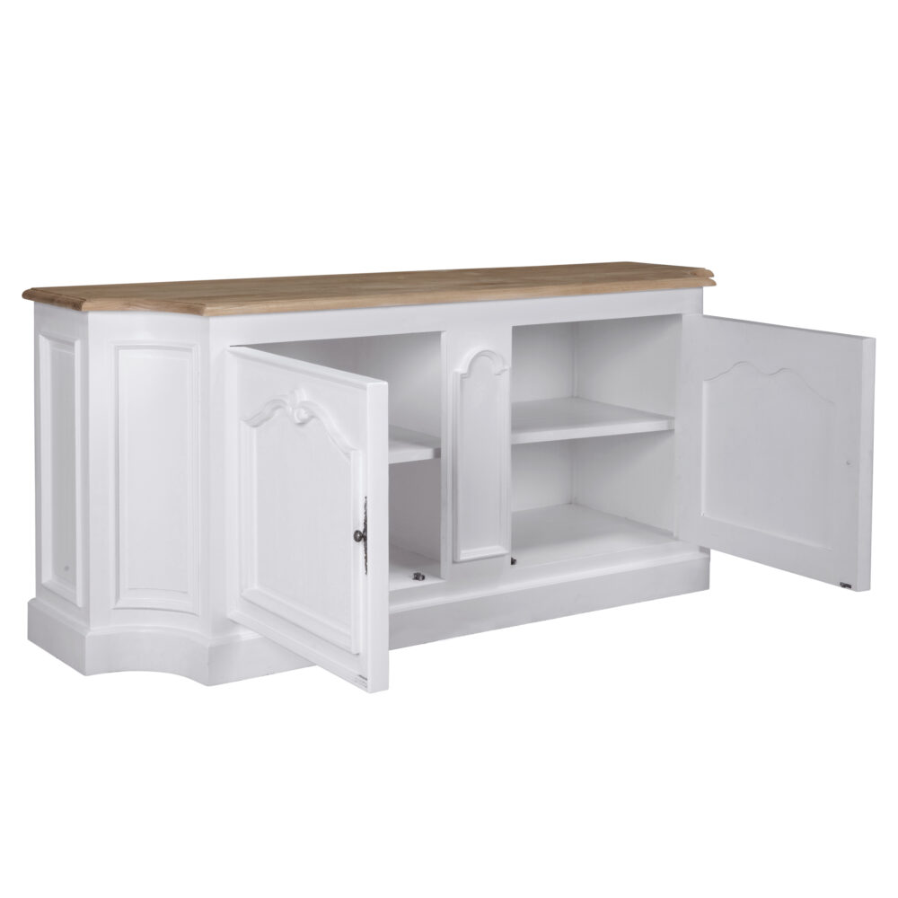 Credenza in legno di rovere bianca 2 ante - immagine 3