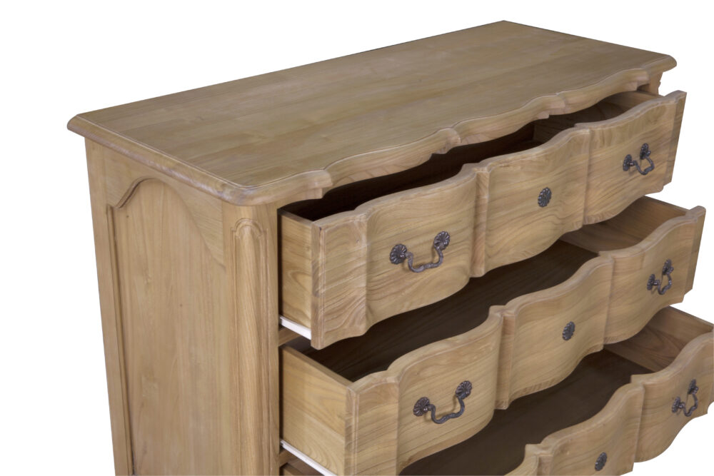Comò in legno di rovere naturale 3 cassetti - immagine 3