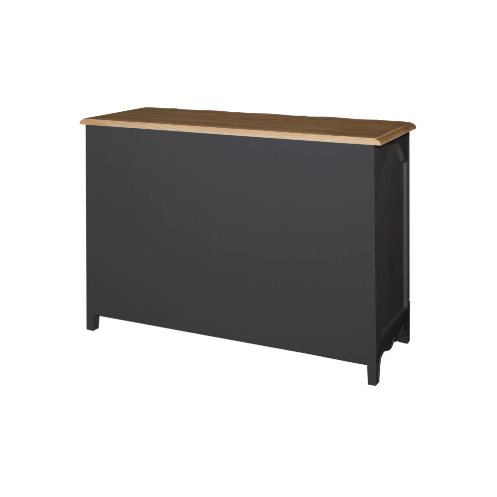 Comò  in legno di rovere 3 cassetti nero - immagine 6