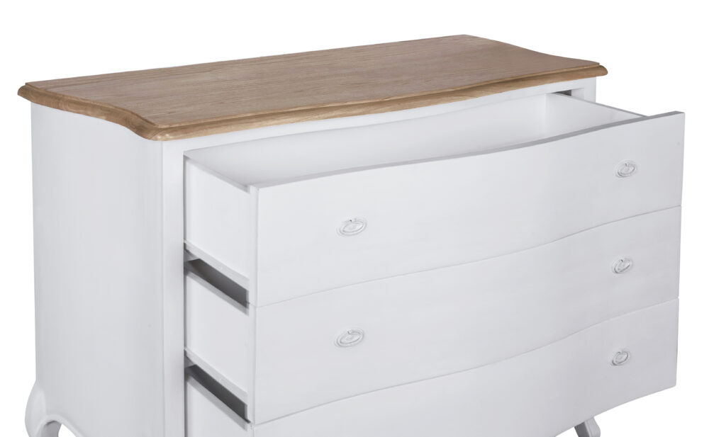Comò  in legno di rovere bianco con 3 cassetti - immagine 4