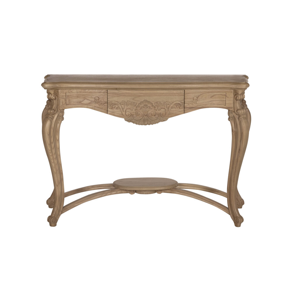 Consolle  scolpita in legno di mango 1 cassetto - immagine 2