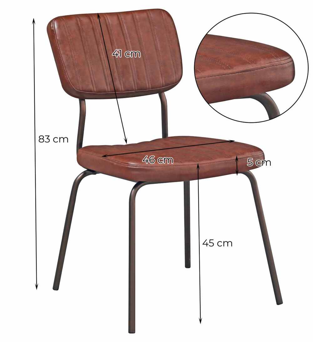 Set di 4 sedie imbottite con struttura in metallo - immagine 4