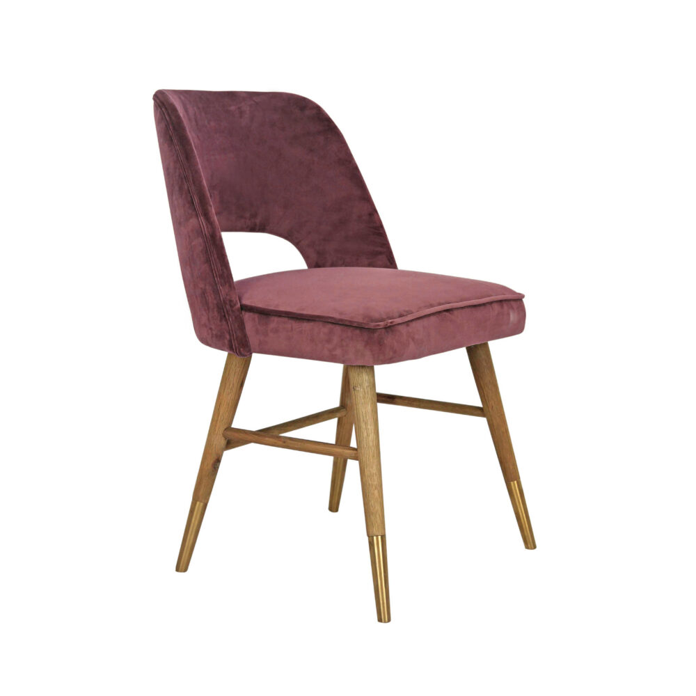 Sedia in velluto bordeaux