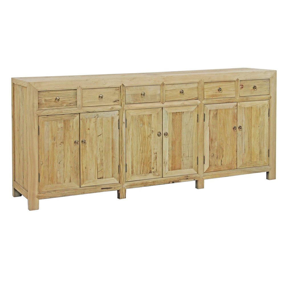 Credenza in legno di olmo riciclato 6 ante e 6 cassetti