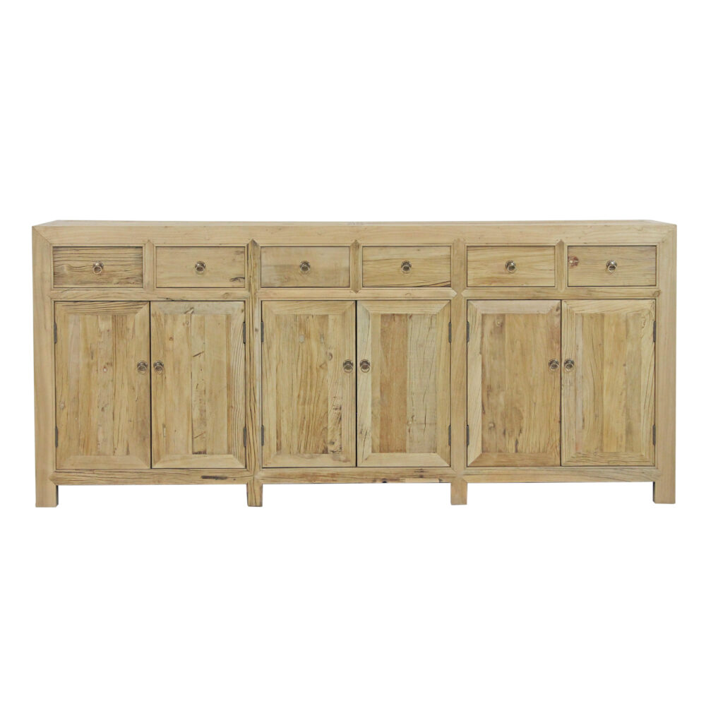 Credenza in legno di olmo riciclato 6 ante e 6 cassetti - immagine 6