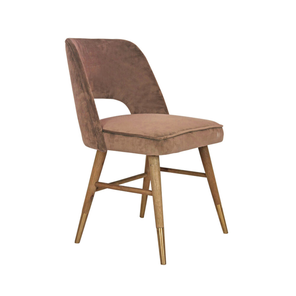 Sedia in velluto marrone