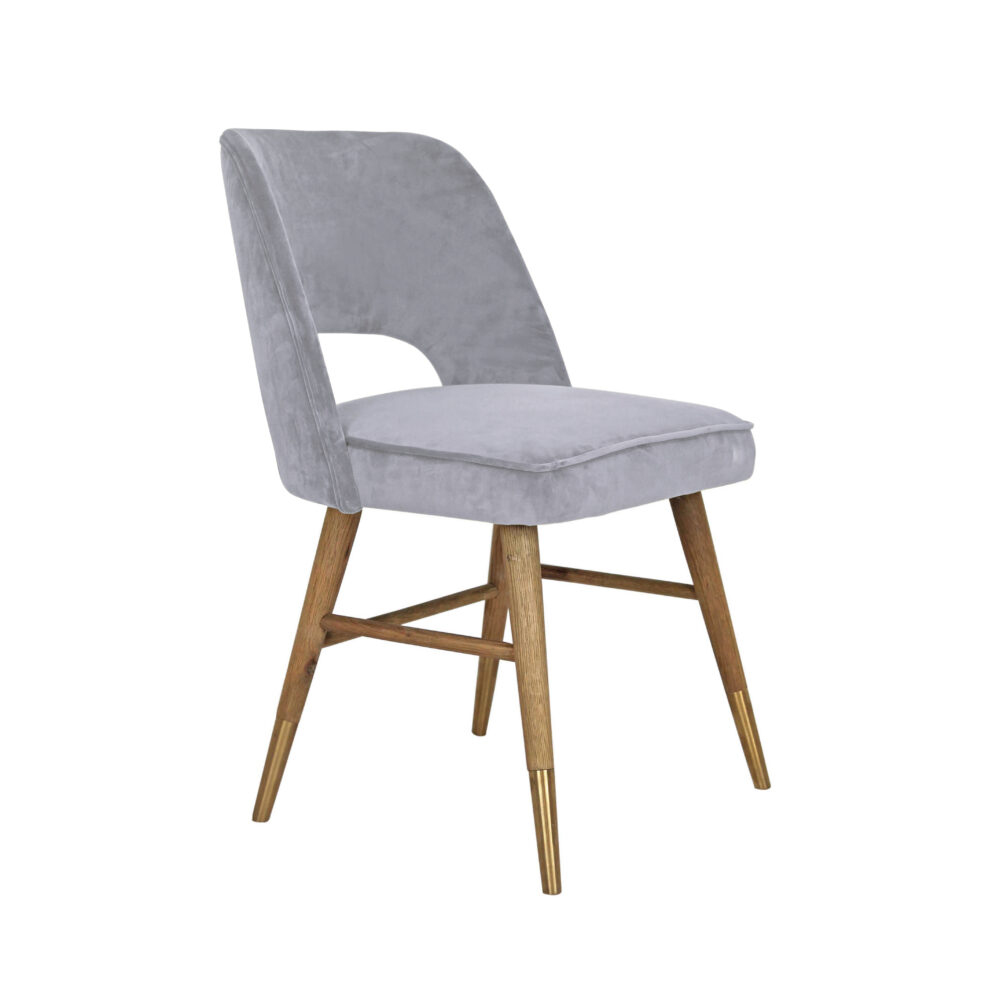 Sedia in velluto grigio