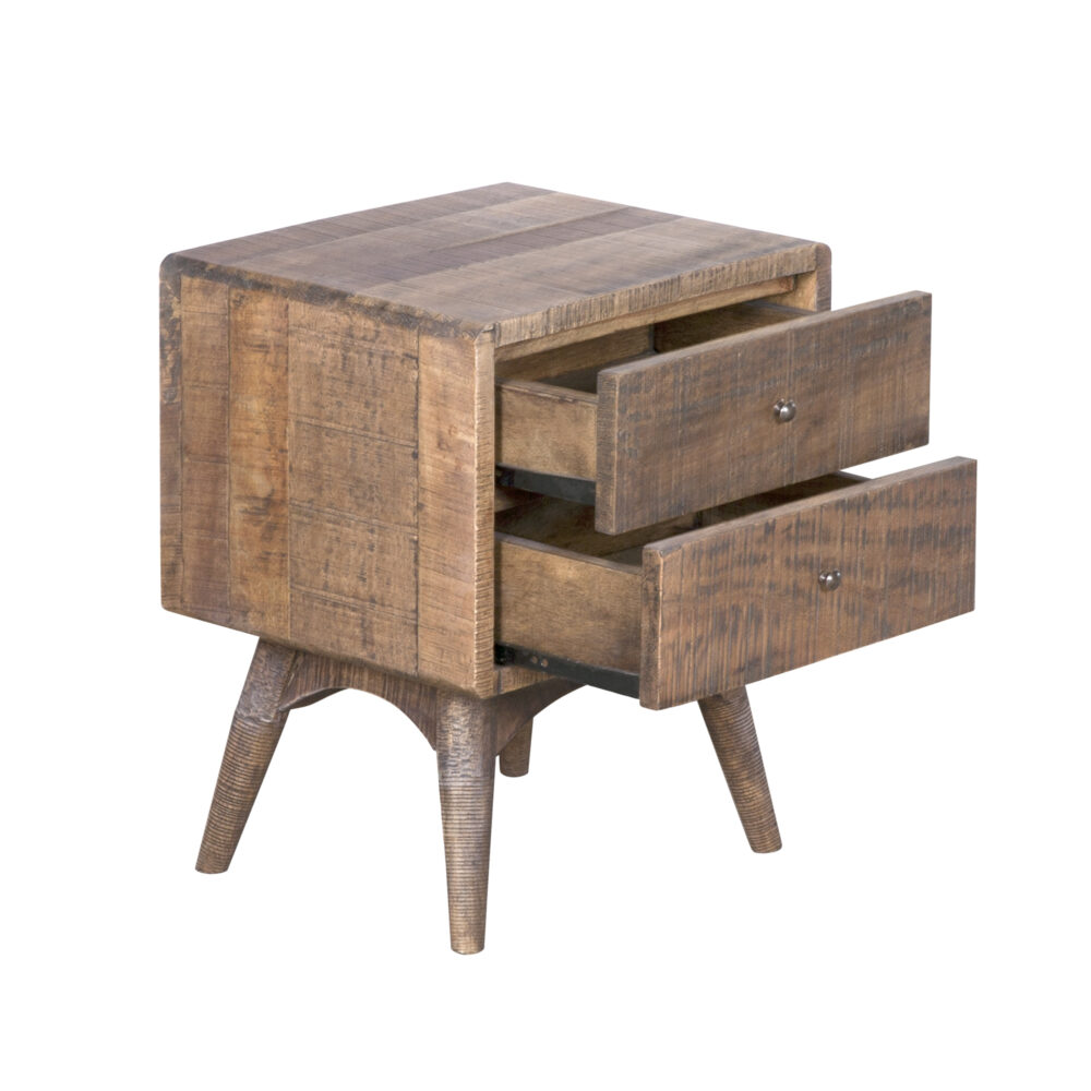 Side Table in legno di mango con 2 cassetti