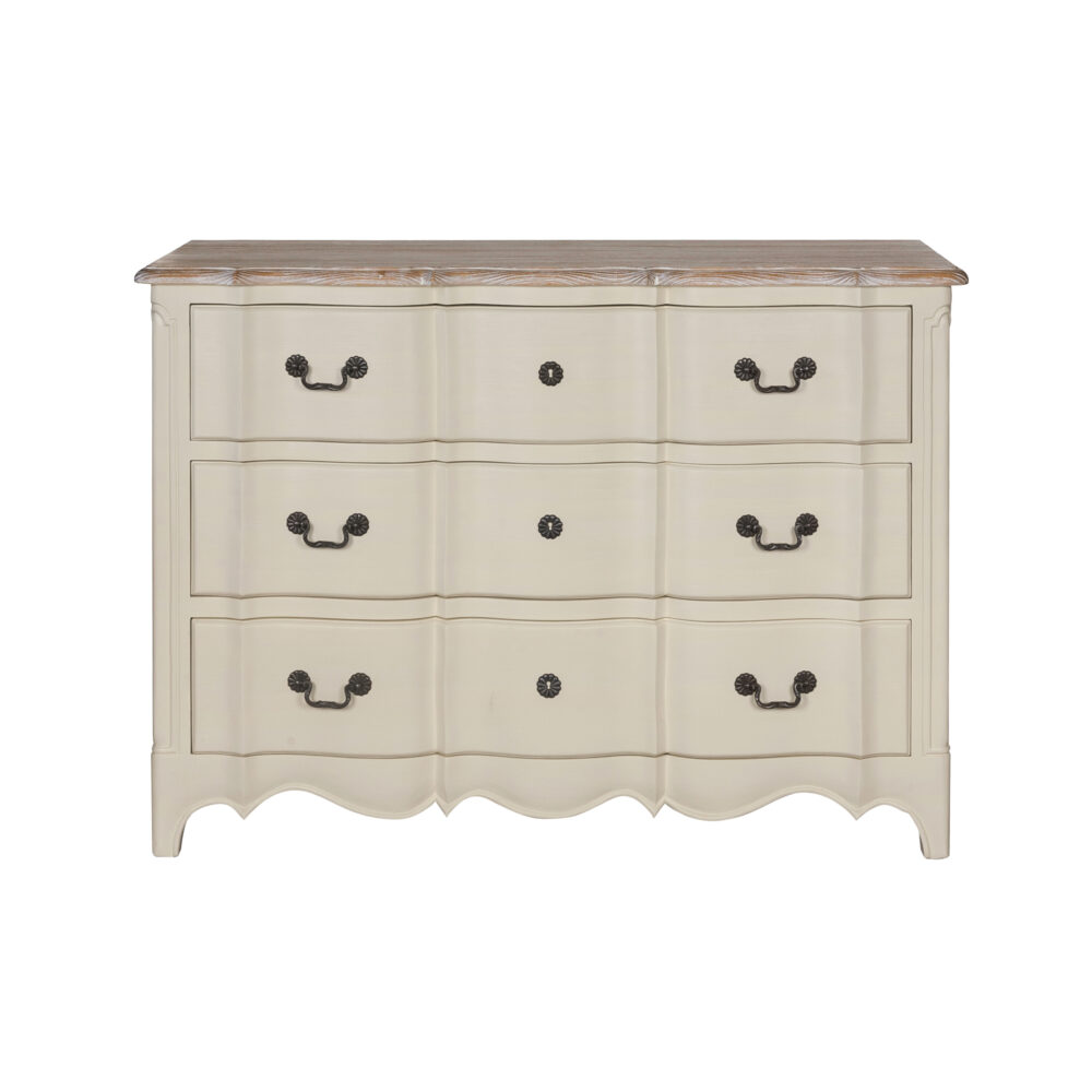 Comò in legno di rovere 3 cassetti avorio - immagine 3