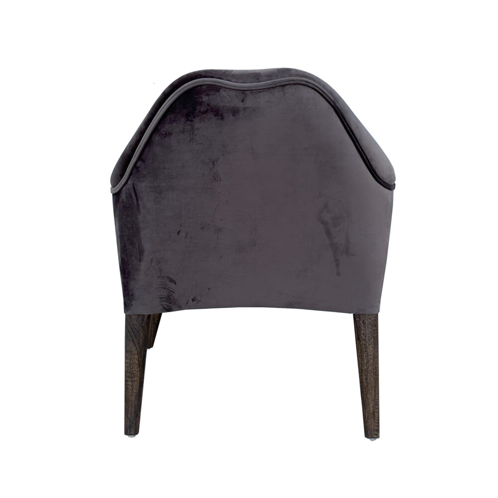 Poltroncina imbottita in velluto grigio - immagine 2