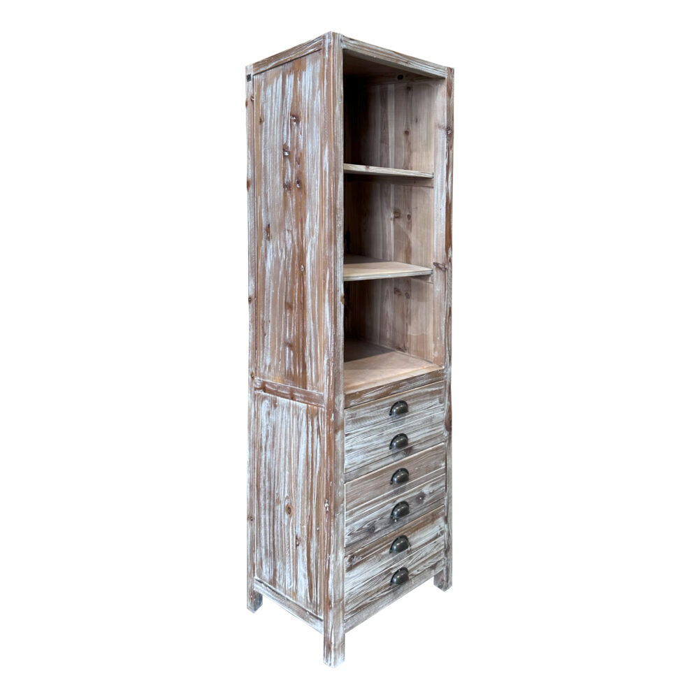 Libreria in legno di mango 3 cassetti