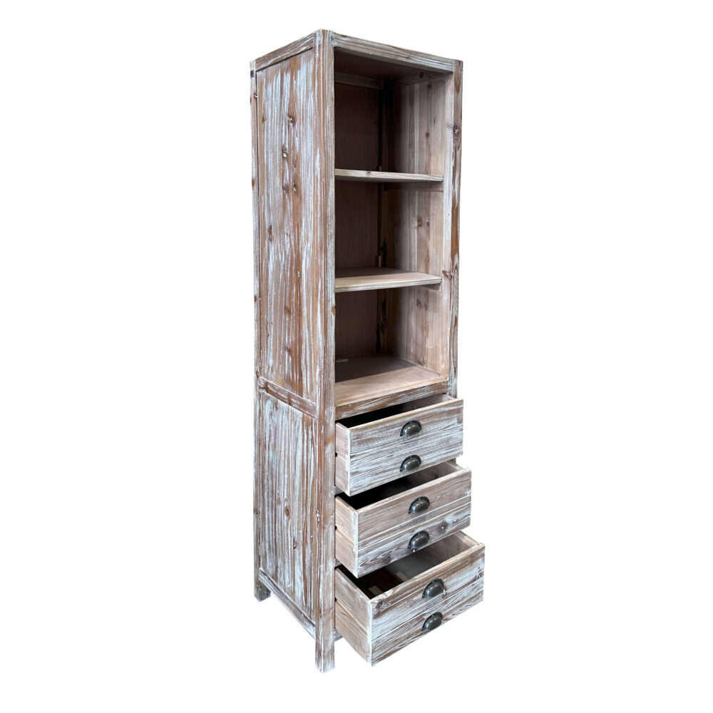 Libreria in legno di mango 3 cassetti - immagine 2