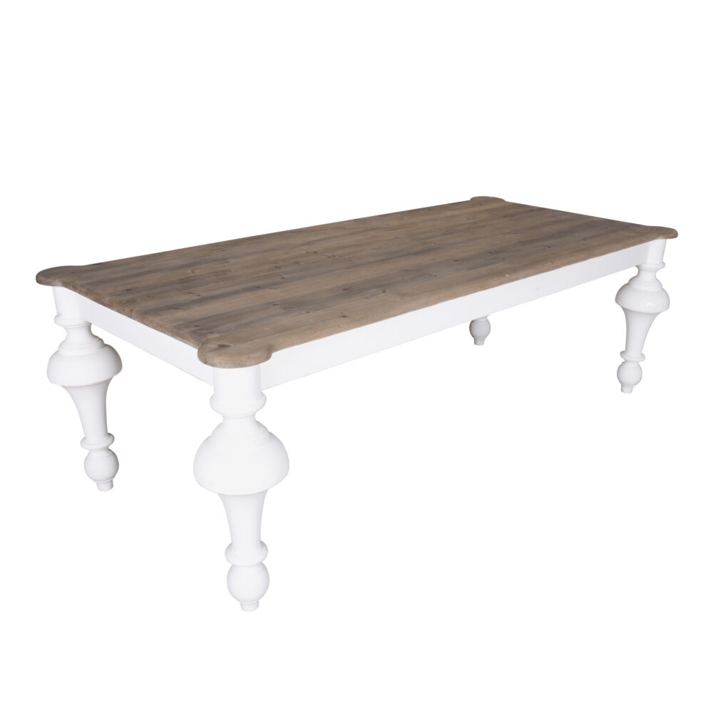 Tavolo bianco allungabile in legno di pino