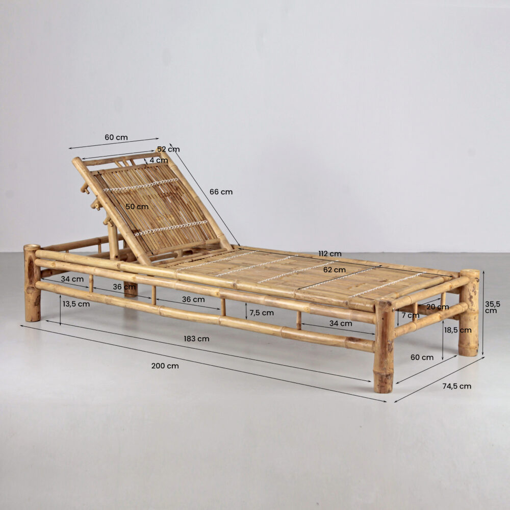 Lettino Prendisole in Legno di Bamboo - immagine 2