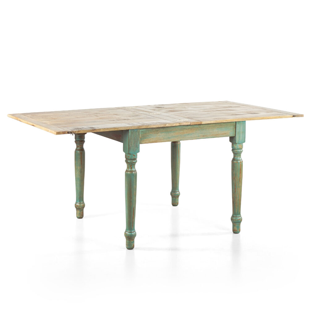 Tavolo Salento estendibile - Mango ed Azzurro decapato - 90/180X90X77