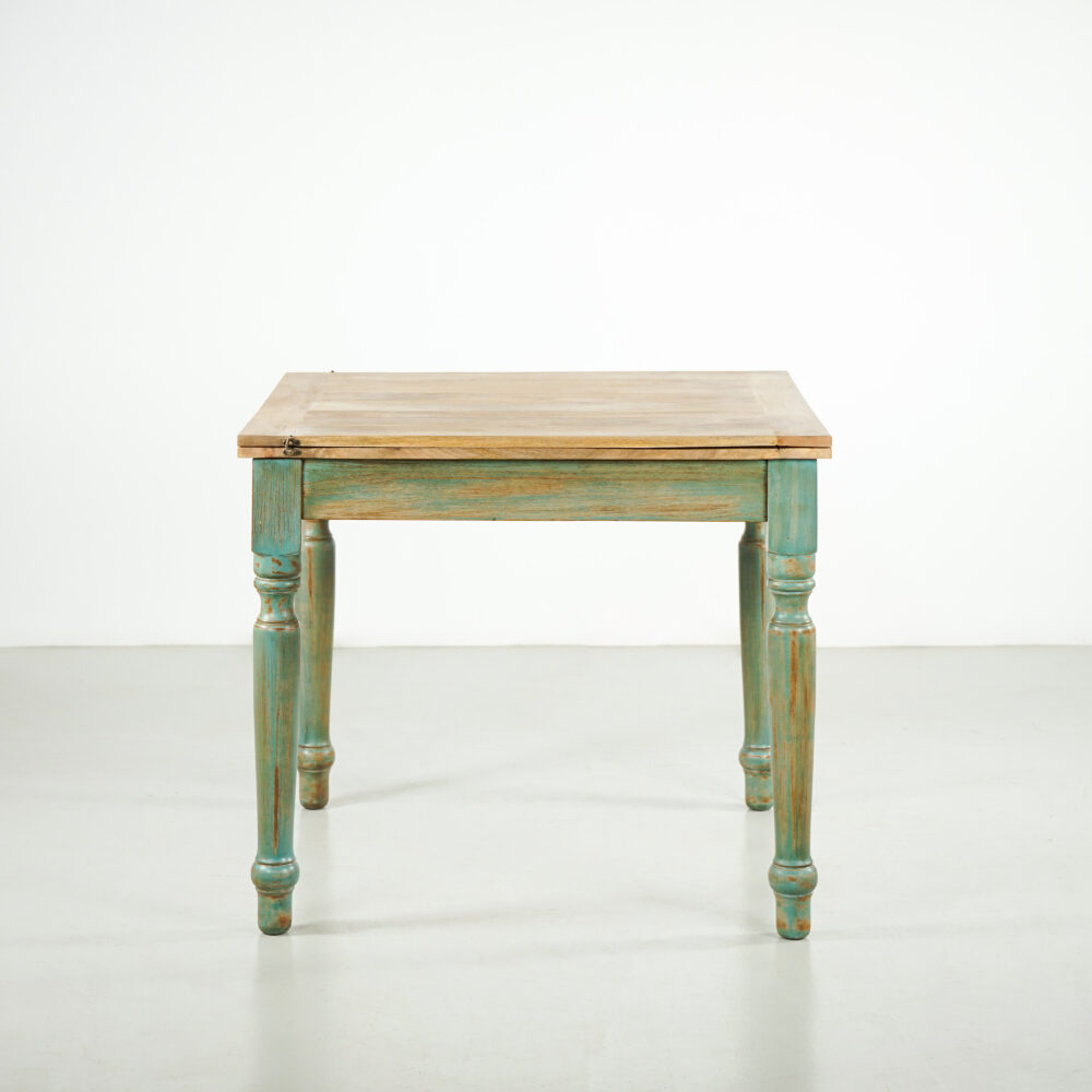Tavolo Salento estendibile - Mango ed Azzurro decapato - 90/180X90X77 - immagine 3