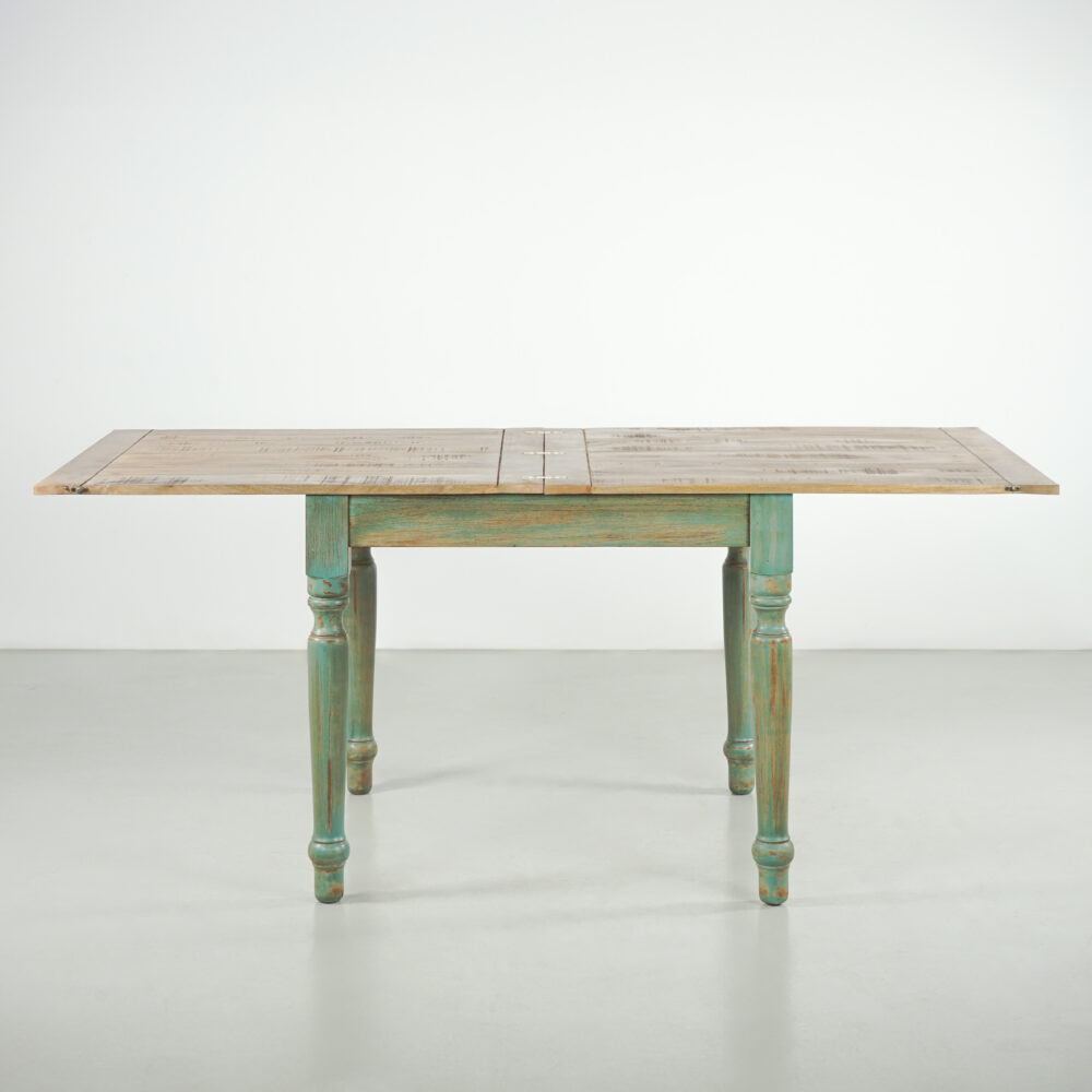 Tavolo Salento estendibile - Mango ed Azzurro decapato - 90/180X90X77 - immagine 4
