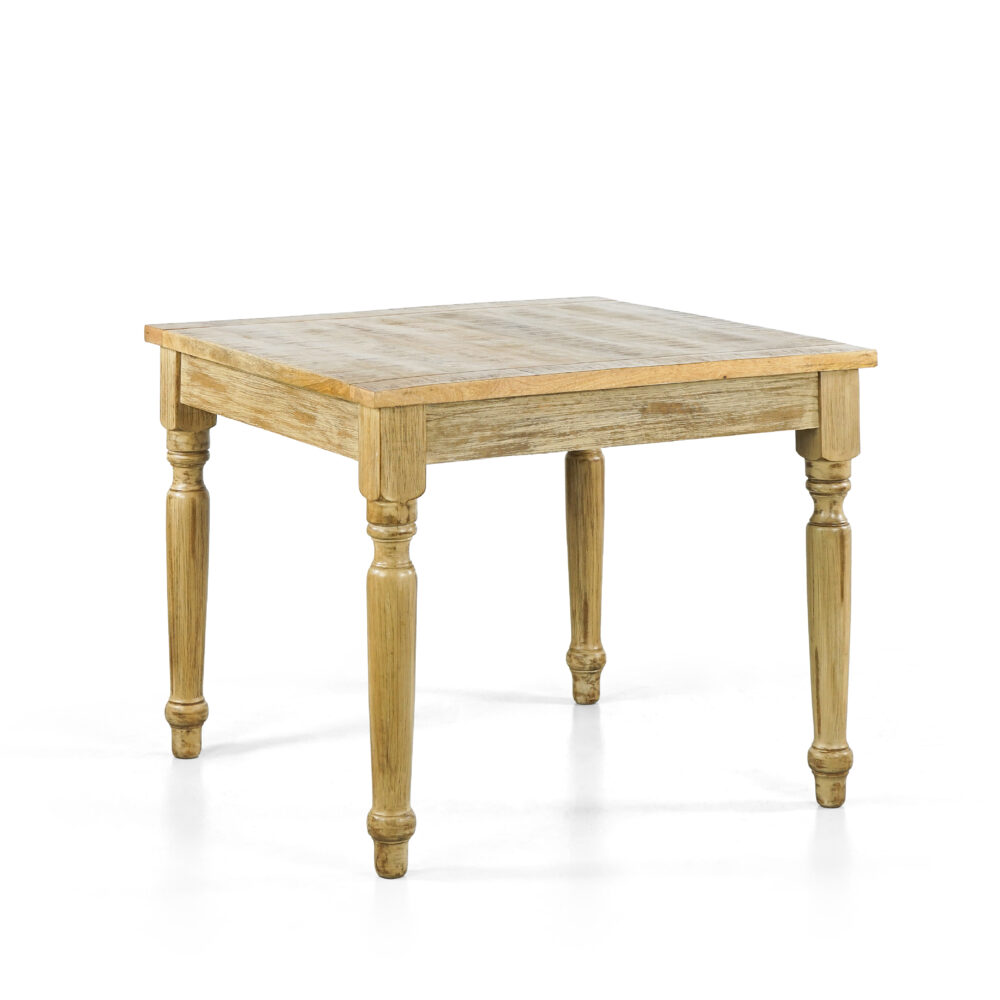 Tavolo Salento - Bianco decapato - 90X90X77