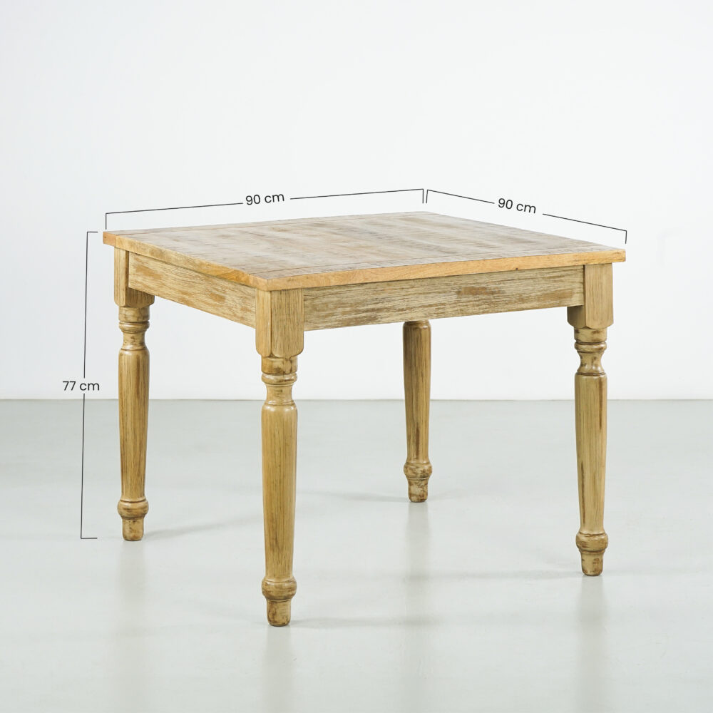 Tavolo Salento - Bianco decapato - 90X90X77 - immagine 6