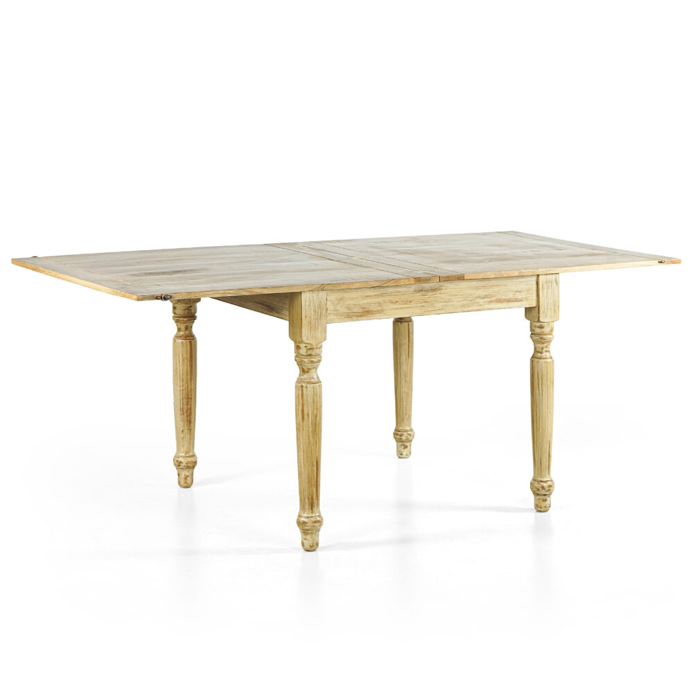 Tavolo Salento estendibile - Bianco decapato - 90/180X90X77